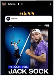 Djokovic shares Instagram story on Jack Sock's retirement